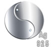 295-81 кулон подвеска Инь и Янь две половины серебряные. Серебро 925 пробы